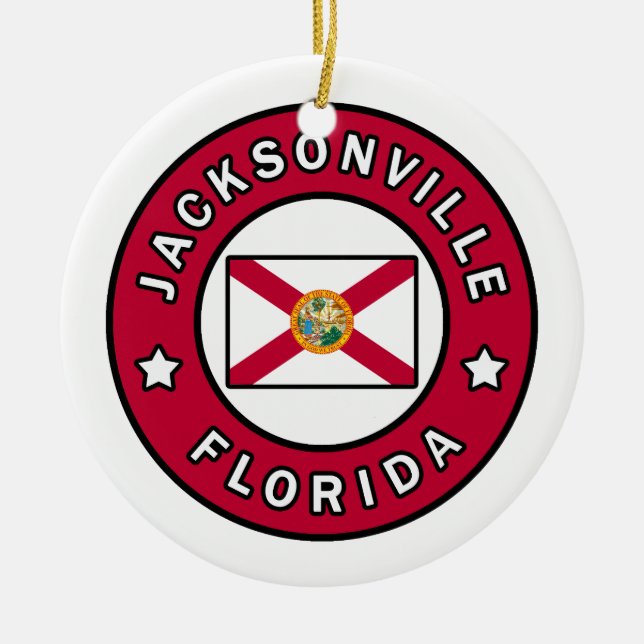 Jacksonville Florida Julgransprydnad Keramik (Framsidan)