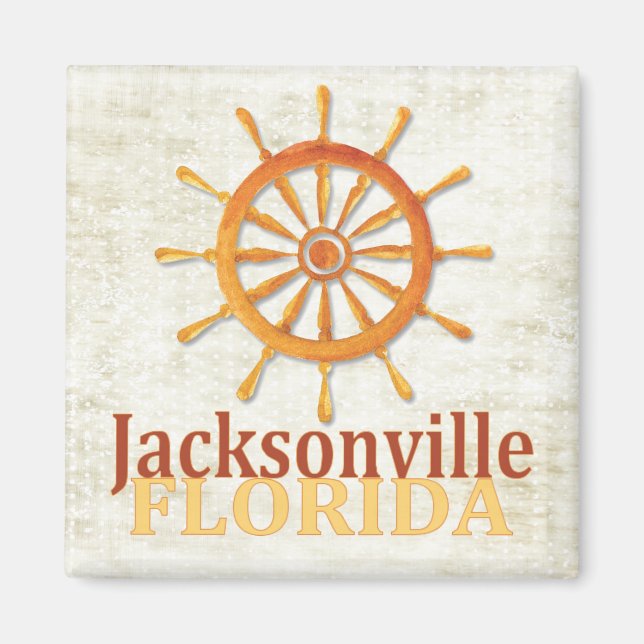 Jacksonville Florida-kaptenens hjulmagnet Magnet (Framsidan)