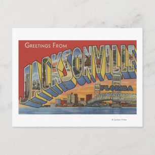 Jacksonville, Florida - Large Brev Scenes Vykort