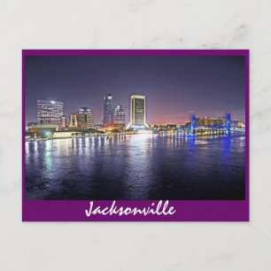 Jacksonville, Florida på natten Vykort
