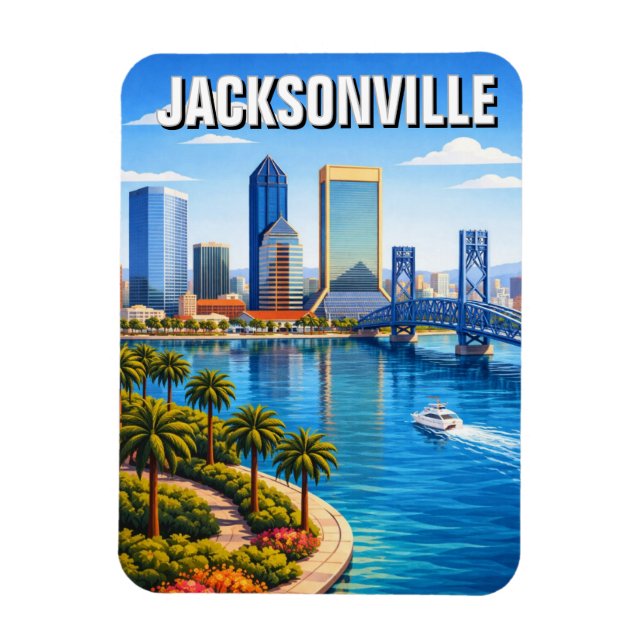 Jacksonville Florida Resa Magnet (Vertikal)