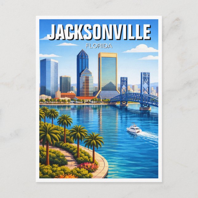 Jacksonville Florida Resor Vykort (Framsida)
