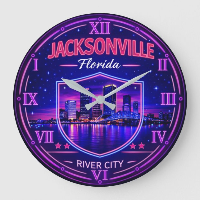 Jacksonville Florida Riverfront  Stor Klocka (Framsida)