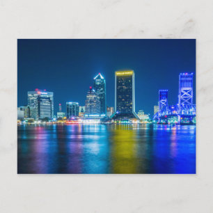 Jacksonville Florida Skyline längs floden Vykort