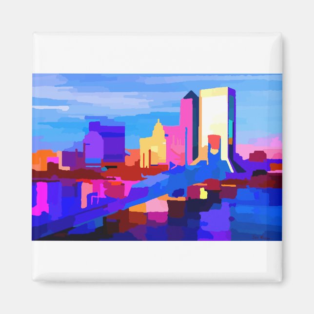 Jacksonville Florida Skyline Magnet (Framsidan)