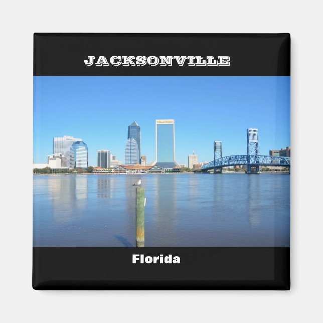 Jacksonville, Florida Skyline Magnet (Framsidan)