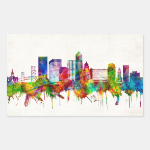 Jacksonville Florida Skyline Rektangulärt Klistermärke