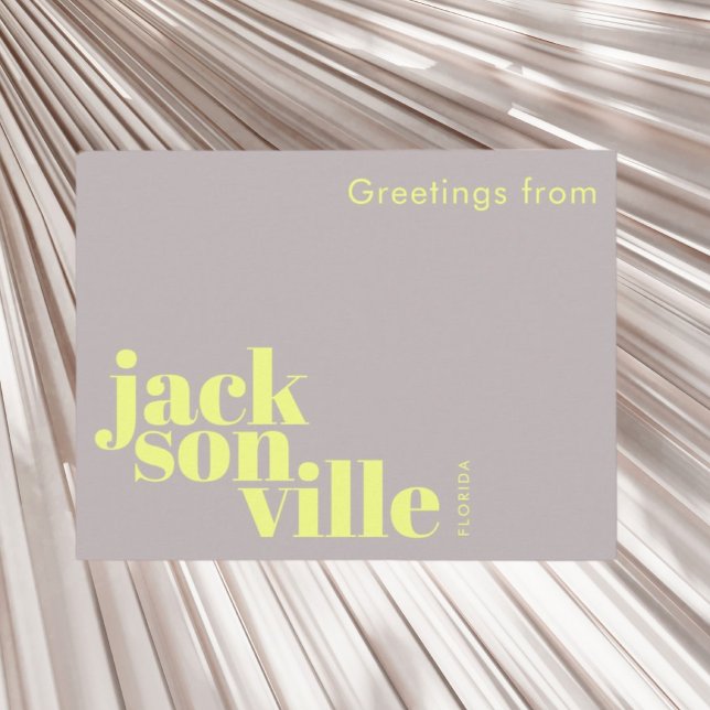 Jacksonville Florida typografisk modern Vykort (Skapare uppladdad)