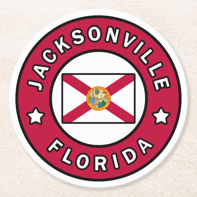 Jacksonville Florida Underlägg Papper Rund (Framsidan)