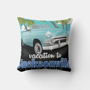 Jacksonville, Florida, USA vintage resor poster. Kudde