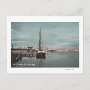 Jacksonville, Florida - View of Harbour with Vykort