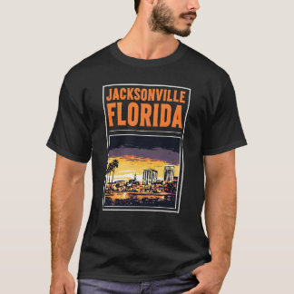 Jacksonville Florida Vintage City Graphic Scenia T Shirt