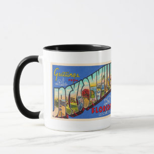 Jacksonville Florida Vintage Large Brev Postcard Mugg