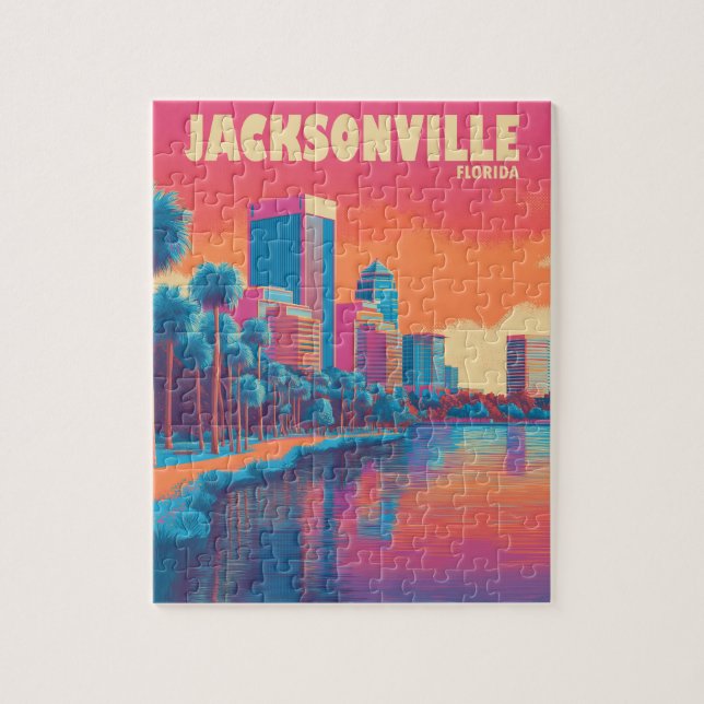 Jacksonville Florida Vintage resor Pussel (Vertikal)