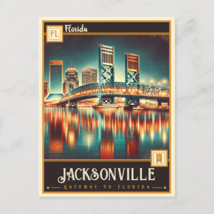 Jacksonville, Florida VINTAGE Vykort