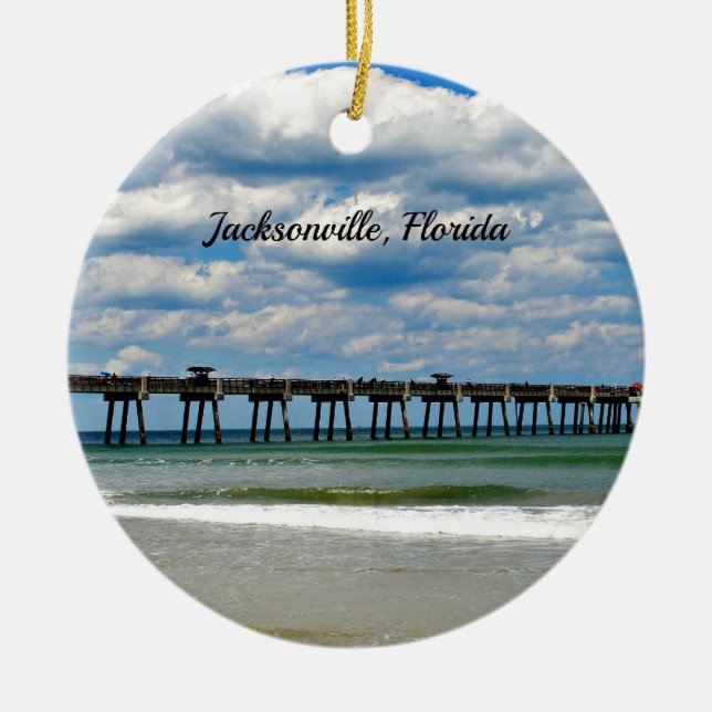 Jacksonville, fotot av Florida Pier Julgransprydnad Keramik (Framsidan)