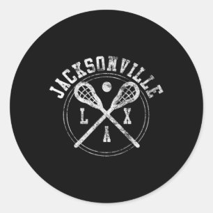 Jacksonville Lacrosse Lax Logotyp Runt Klistermärke