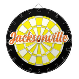 Jacksonville Orange text Gul Vit Svart Darttavla
