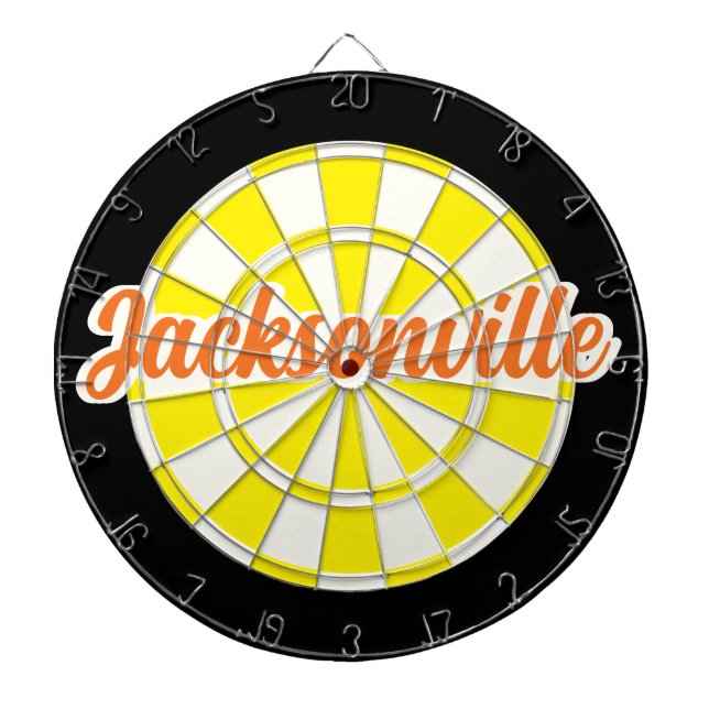 Jacksonville Orange text Gul Vit Svart Darttavla (Framsidan)