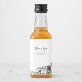 Jacksonville Party Favor Welcome Gift-Anpassningsb Spritflaskor Etikett