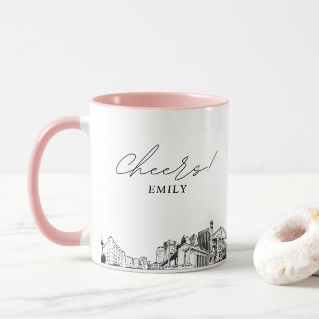 Jacksonville Personlig Bröllop Coffee Mugg (Med munk)
