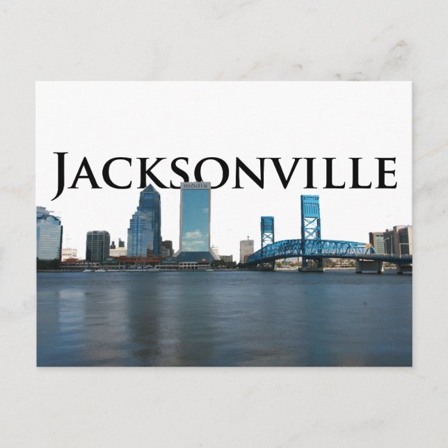 Jacksonville Skyline med Jacksonville i Himmel Vykort (Framsida)