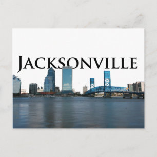 Jacksonville Skyline med Jacksonville i Himmel Vykort