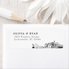 Jacksonville Skyline Modern Returetiketters Returadress Etikett