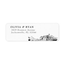 Jacksonville Skyline Modern Returetiketters Returadress Etikett