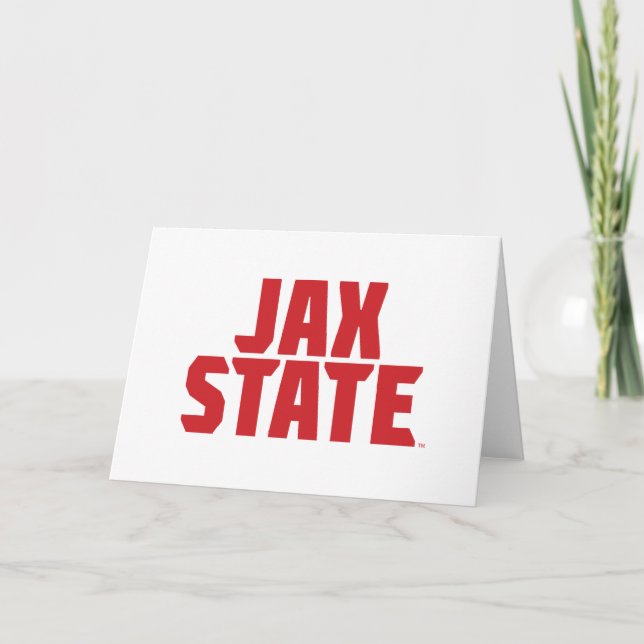 Jacksonville State Universiteten JAX STATE Bold Re Kort (Framsida)