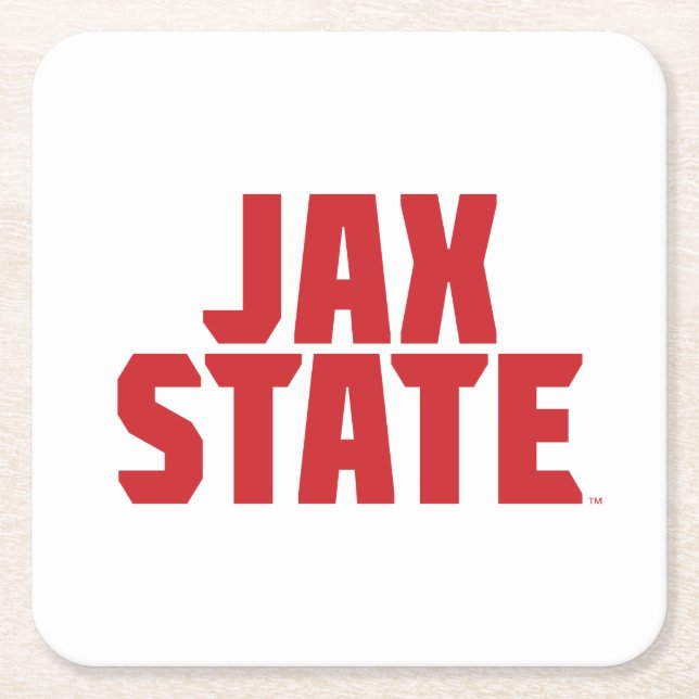 Jacksonville State Universiteten JAX STATE Bold Re Underlägg Papper Kvadrat (Framsidan)