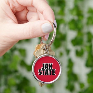 Jacksonville State Universiteten JAX STATE fold Te Rund Silverfärgad Nyckelring