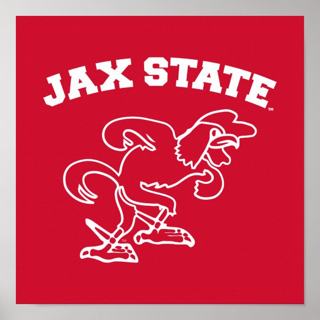 Jacksonville State Universiteten JAX State Gamecoc Poster (Framsidan)