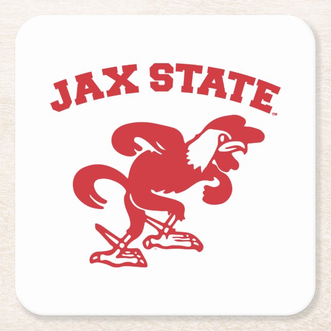 Jacksonville State Universiteten JAX State Gamecoc Underlägg Papper Kvadrat (Framsidan)