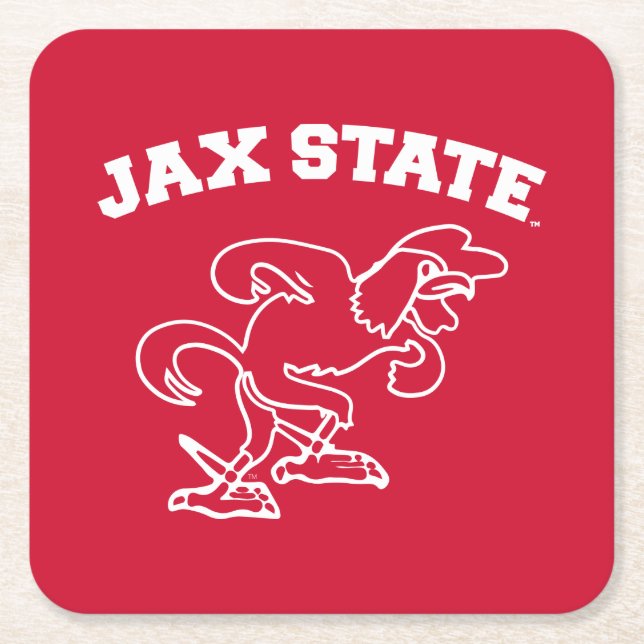 Jacksonville State Universiteten JAX State Gamecoc Underlägg Papper Kvadrat (Framsidan)