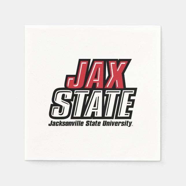 Jacksonville State Universiteten JAX STATE Logotyp Pappersservett (Framsidan)