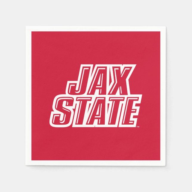 Jacksonville State Universiteten JAX STATE Logotyp Pappersservett (Framsidan)