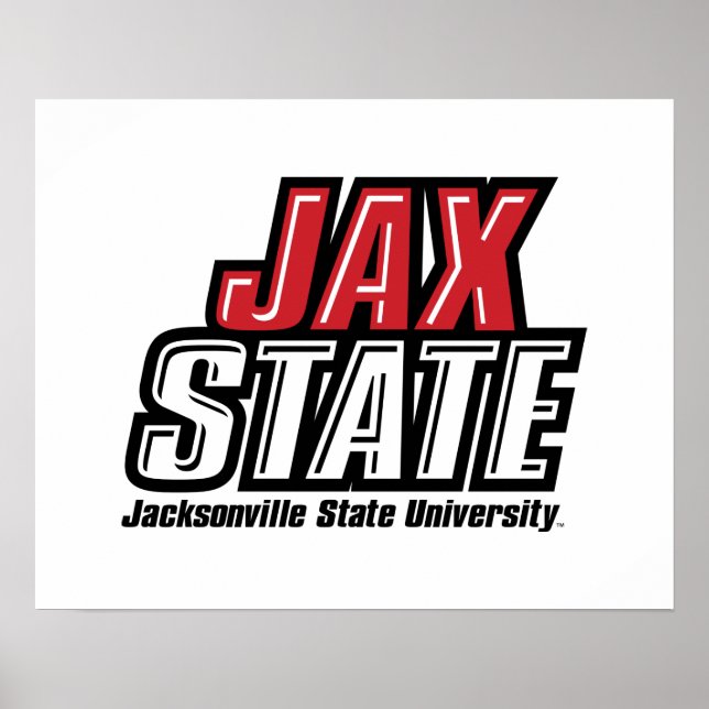 Jacksonville State Universiteten JAX STATE Logotyp Poster (Framsidan)