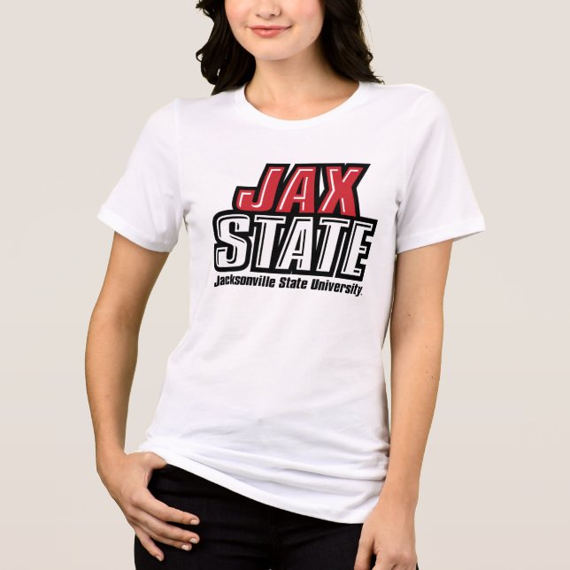 Jacksonville State Universiteten JAX STATE Logotyp T Shirt (Framsida)