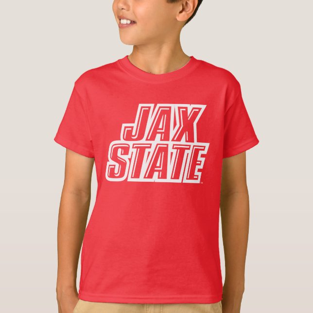 Jacksonville State Universiteten JAX STATE Logotyp T Shirt (Framsida)