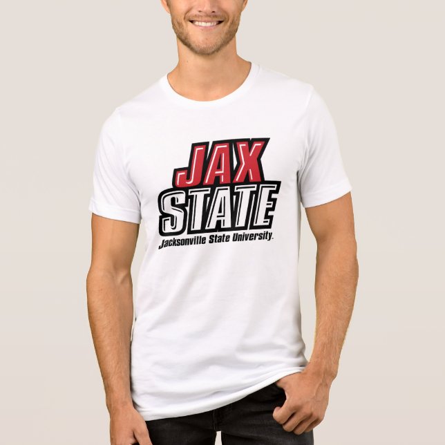 Jacksonville State Universiteten JAX STATE Logotyp T Shirt (Framsida)