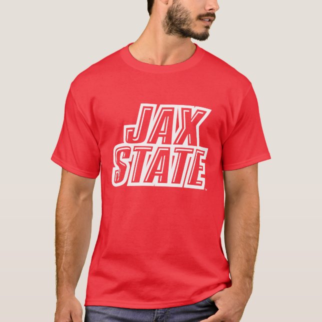 Jacksonville State Universiteten JAX STATE Logotyp T Shirt (Framsida)
