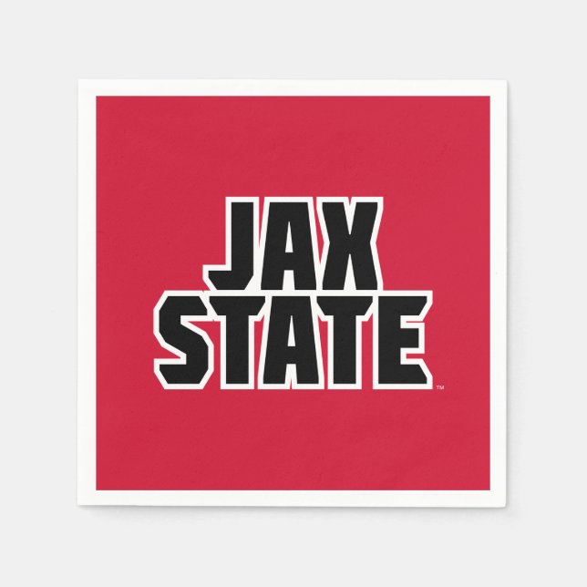 Jacksonville State University JAX STATE Fetstil Pappersservett (Framsidan)