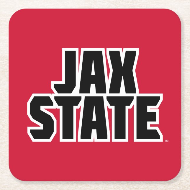 Jacksonville State University JAX STATE Fetstil Underlägg Papper Kvadrat (Framsidan)