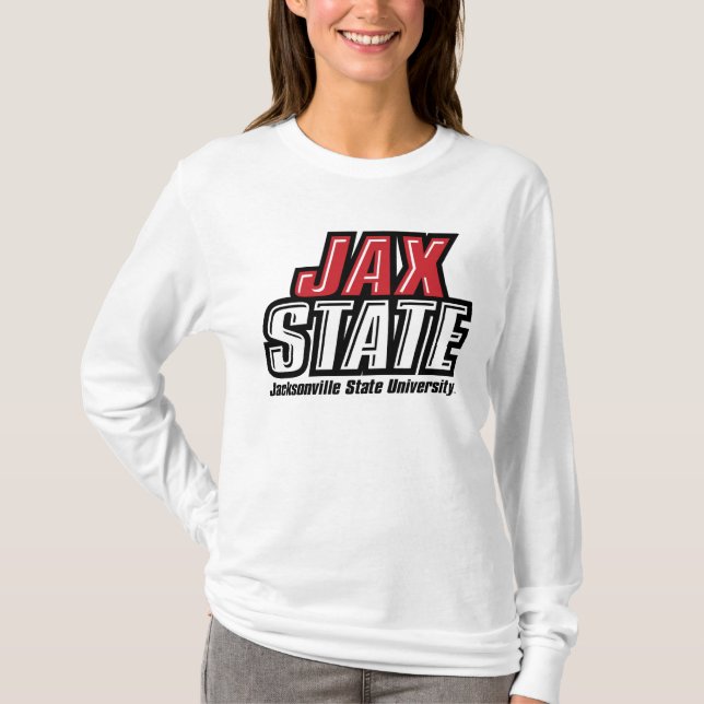 Jacksonville State University JAX STATE Logotyp T Shirt (Framsida)