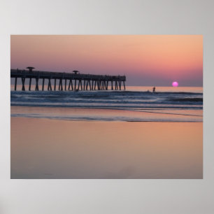 Jacksonville strand, Florida soluppgångaffisch Poster