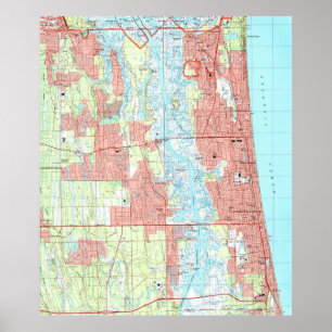 Jacksonville strand och atlantisk strandFlorida Poster