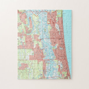 Jacksonville strand och atlantisk strandFlorida Pussel