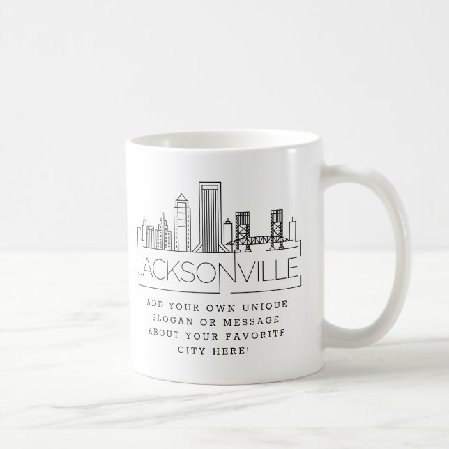 Jacksonville | Stylized City Skyline Anpassningsba Kaffemugg (Höger)