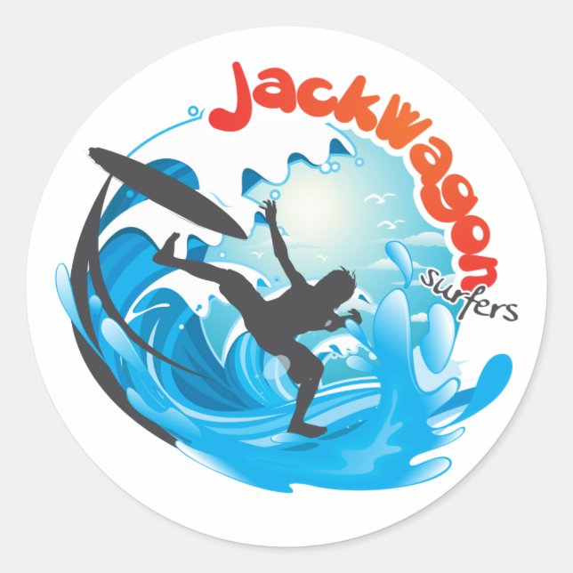JackWagon Stickers! Runt Klistermärke (Framsida)